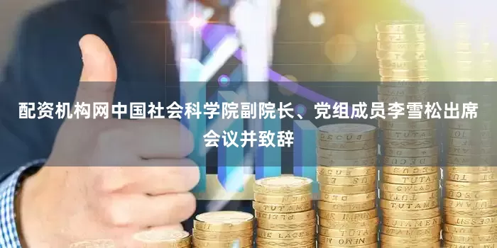 配资机构网中国社会科学院副院长、党组成员李雪松出席会议并致辞